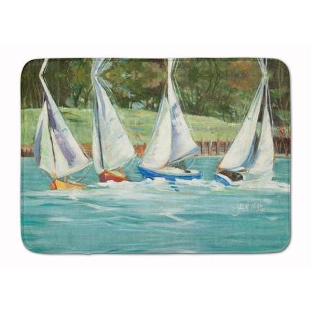 Carolines Treasures Sailboats on the bay Machine Washable Memory Foam Mat JMK1035RUG